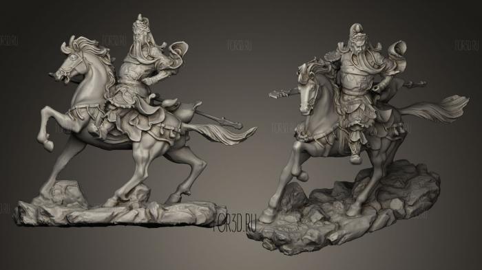Guan Yu Riding stl model for CNC